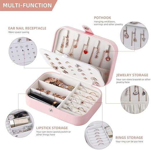 Jewelery Organizer, PU Leather Jewelry Organizer for Women, Portable Jewelery