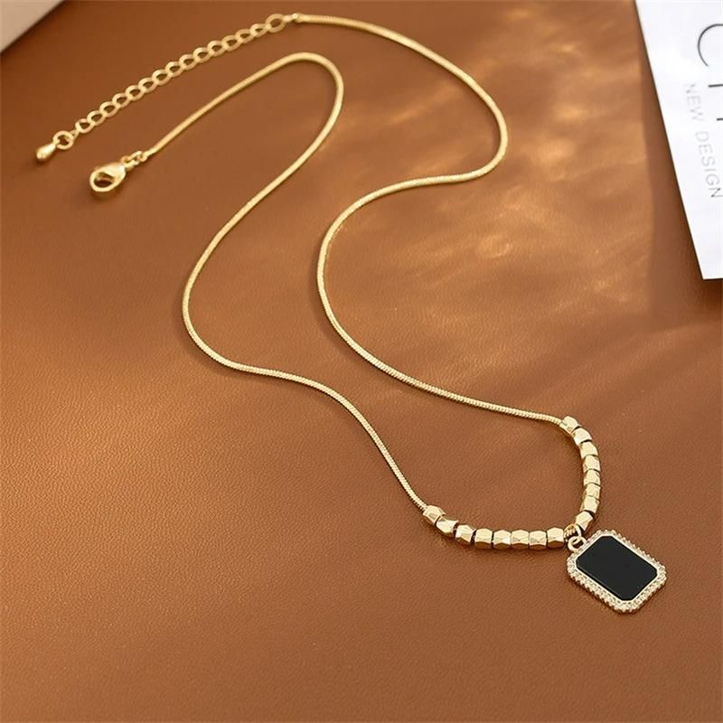 Square Gold Pandent Chain Rope Gold Chain